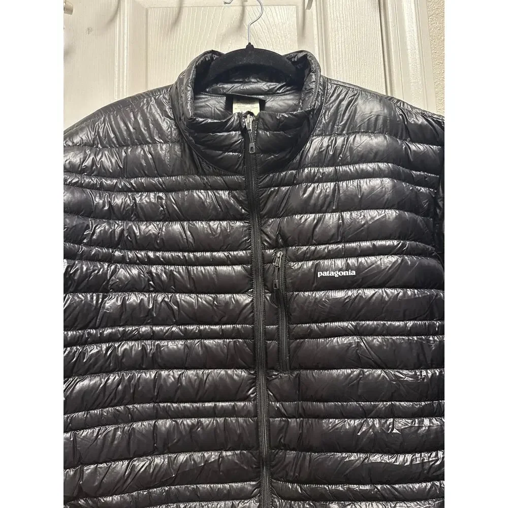 Patagonia Men Ultra Light Black Goose Down Packable Puffer Jacket Gorpcore XL